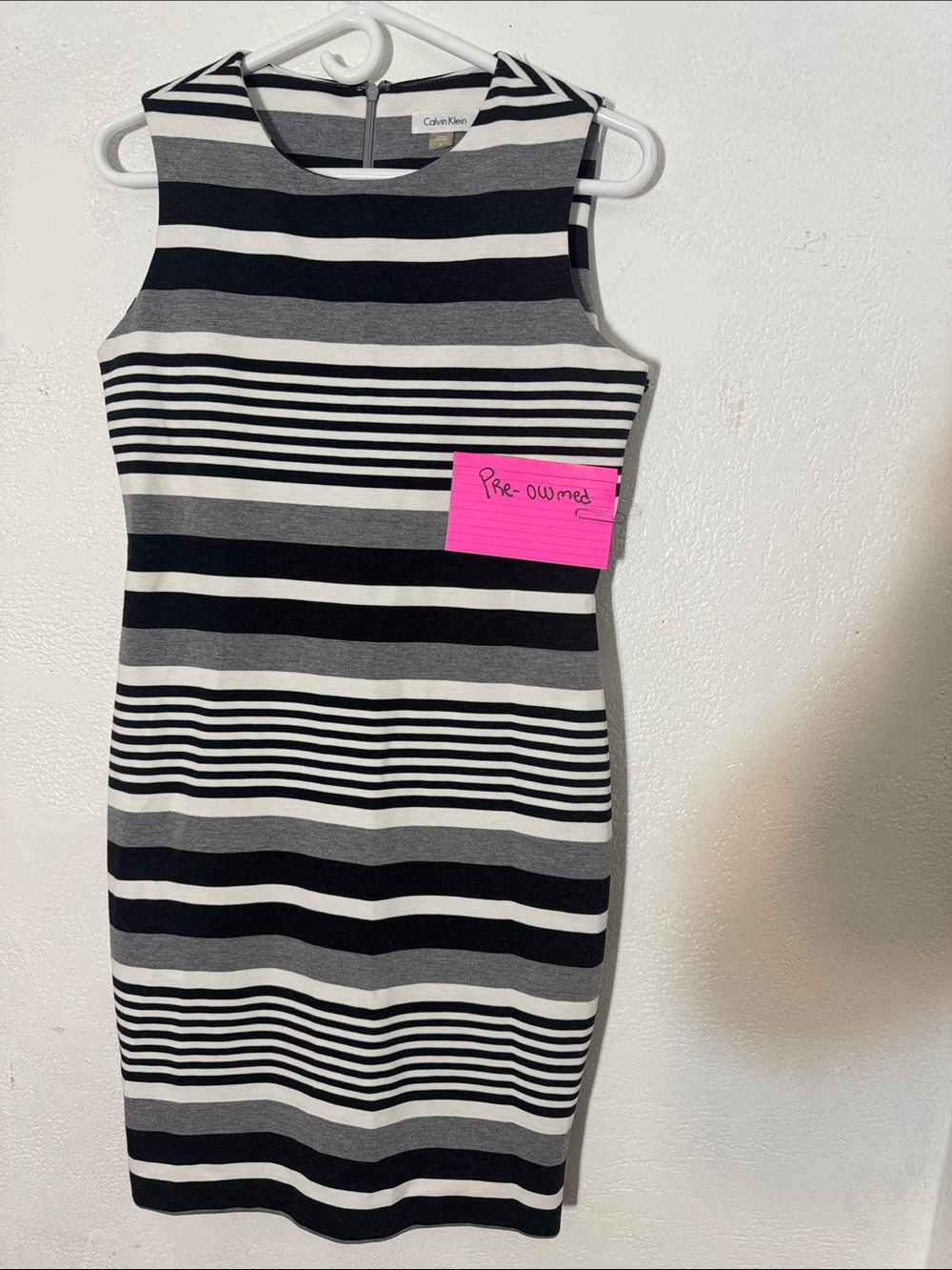 Calvin Klein Black and Gray Sheath Mini Dress size 8 pre-owned